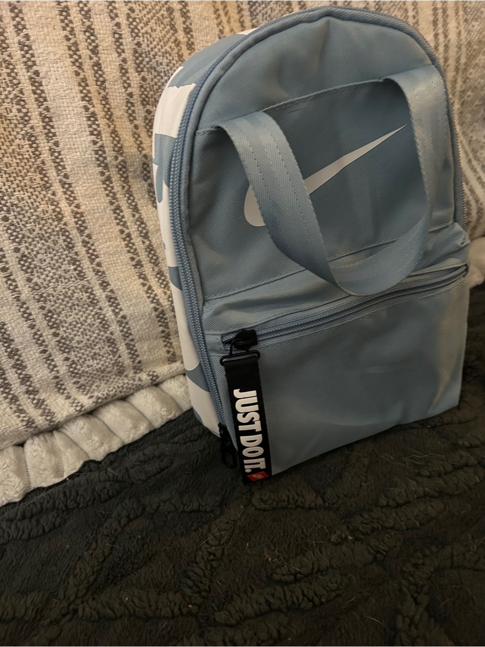 Nike Light Blue Mini Backpack-style lunch bag